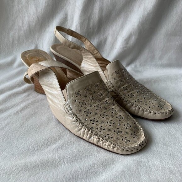 Renzoni Shoes Cream Buttersoft Leather Sandals So Comfy Italian Beige 8 - Picture 1 of 11